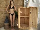 Okrúhly cédrový fytobarel so skosením, mini sauna, cédrový sud - photo 1