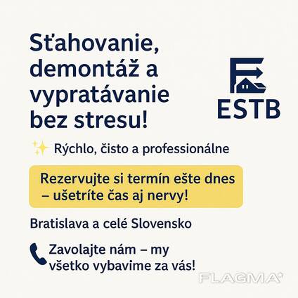 ESTB — preprava, sťahovanie, demontáž aj odvoz odpadu!